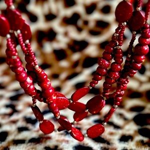 Red Boho Necklace.